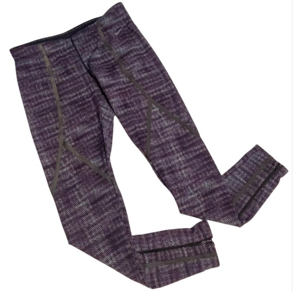 Nike Women’s Sz Small Purple Multicolor Running Dri Fit Leggings - Picture 1 of 13